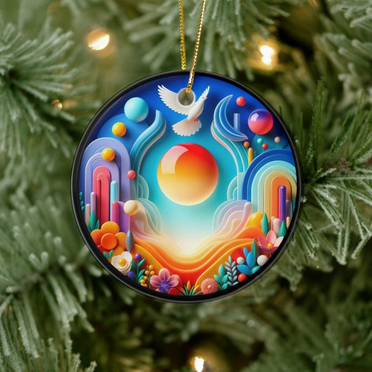 Farbige Glas-Abstrakt-Taube Regenbogen-Garten Keramik Ornament