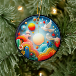 Farbige Glas-Abstrakt-Taube Regenbogen-Garten Keramik Ornament