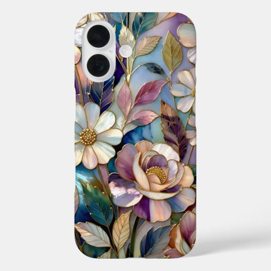 Farbige Glas-iPhone-Hülle Lila Blume Case-Mate iPhone Hülle (Rückseite)
