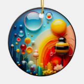 Farbige Glasgartenkunst Keramik Ornament (Vorne)