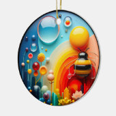 Farbige Glasgartenkunst Keramik Ornament (Links)