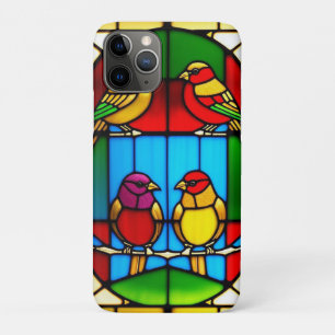 Farbige Glasmalerei mit Vögeln Case-Mate iPhone Hülle