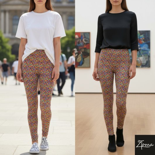 Farbige Glasmarmor Leggings