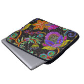 Farbige Glasperlen Retro große Blumenmuster Laptopschutzhülle (Vorne Knopf)