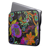 Farbige Glasperlen Retro große Blumenmuster Laptopschutzhülle (Vorderseite Links)