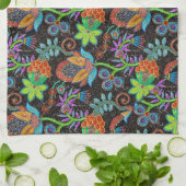 Farbige Glasperlen sehen wie Retro-Blumenmuster au Geschirrtuch (Gefaltet)