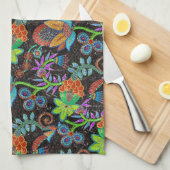 Farbige Glasperlen sehen wie Retro-Blumenmuster au Geschirrtuch (Viertel Falte)