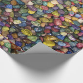 Farbige, glatte, schmale Felsen und Kiesel Geschenkpapier (Ecke)