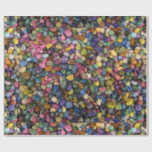 Farbige, glatte, schmale Felsen und Kiesel Geschenkpapier (Flach)