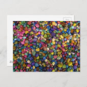 Farbige, glatte und schmale Kieselsteine Postkarte (Vorne/Hinten)