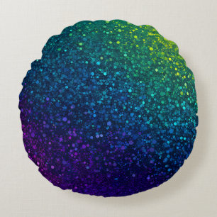 Farbige Glitter-Kunst Runde Wurfkissen Rundes Kissen