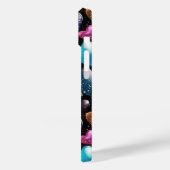 Farbige Glittery Hearts Muster Monogram Case-Mate iPhone Hülle (Rückseite / Links)