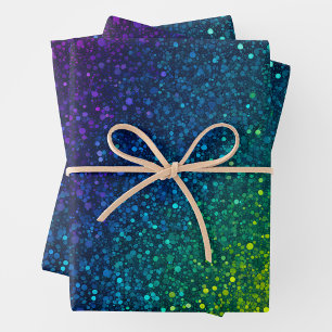 Farbige Glitzer Art Wrapping Paper Sheets Geschenkpapier Set