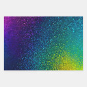 Farbige Glitzer Art Wrapping Paper Sheets Geschenkpapier Set (Vorderseite 2)