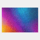 Farbige Glitzer Art Wrapping Paper Sheets Geschenkpapier Set (Vorderseite 3)