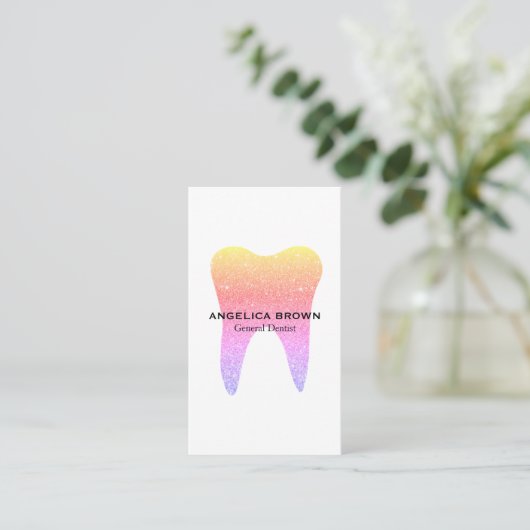 Farbige Glitzer Dental Business Card Visitenkarte (Stehend Vorderseite)