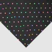 Farbige Glitzer Dots Muster auf schwarz Seidenpapier (Ausschnitt)