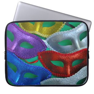 Farbige Glitzer-Masken Laptopschutzhülle