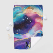 Farbige Glitzer-Muster-Monogramm Golfhandtuch (Insitu)