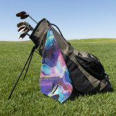 Farbige Glitzer-Muster-Monogramm Golfhandtuch (Gras)