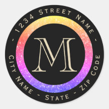 Farbige Glitzer-Rücksendeadresse