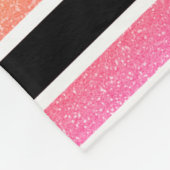 Farbige Glitzer Schwarze Streifen Monogramm Fleecedecke (Ecke)