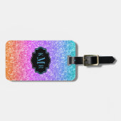 Farbige Glitzer Textur Schwarz Akzent drucken Gepäckanhänger (Vorderseite horizontal)