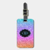 Farbige Glitzer Textur Schwarz Akzent drucken Gepäckanhänger (Vorderseite vertikal)