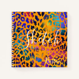 Farbige Glitzer-Tierausdruck mit Name-Sketchbook Notizblock