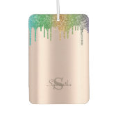 Farbige Glitzer-Tropfen, Monogramm Autolufterfrischer (Vorderseite)