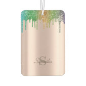 Farbige Glitzer-Tropfen, Monogramm Autolufterfrischer (Rückseite)