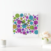 Farbige Glitzer-Türe Akrylwand Quadratische Wanduhr (Zuhause)