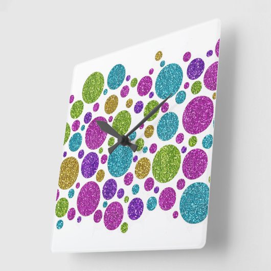 Farbige Glitzer-Türe Akrylwand Quadratische Wanduhr (Winkel)
