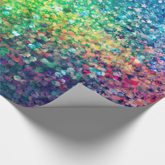Farbige Glitzer- und Glitzern-Textur Geschenkpapier (Ecke)