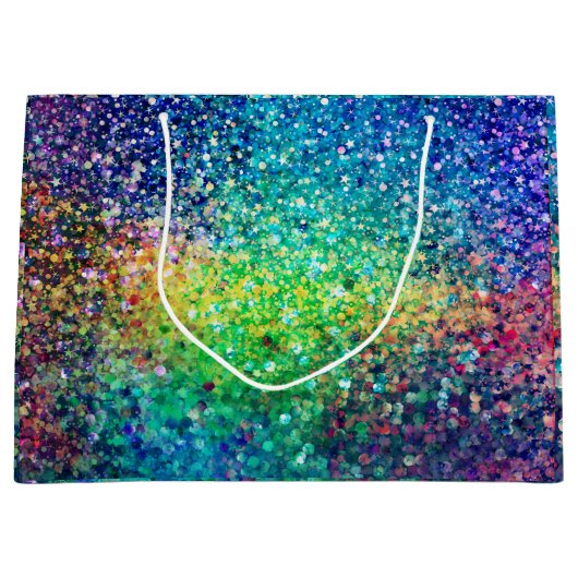 Farbige Glitzer- und Glitzern-Textur Große Geschenktüte (Vorderseite)