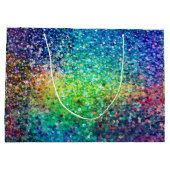 Farbige Glitzer- und Glitzern-Textur Große Geschenktüte (Rückseite)
