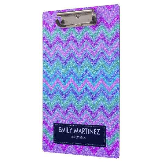 Farbige Glitzer und Glitzern Zigzag Zickzack Klemmbrett (Links)