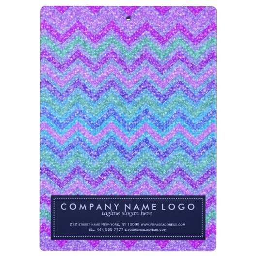 Farbige Glitzer und Glitzern Zigzag Zickzack Klemmbrett (Rückseite)