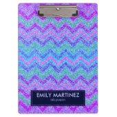 Farbige Glitzer und Glitzern Zigzag Zickzack Klemmbrett (Vorderseite)