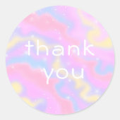 Farbige Glitzern Rainbow Vielen Dank Runder Aufkleber (Vorderseite)