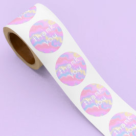 Farbige Glitzern Rainbow Vielen Dank Runder Aufkleber