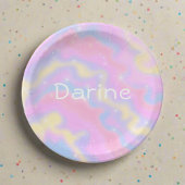 Farbige Glitzern Regenbogen Pappteller