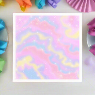 Farbige Glitzern Regenbogen Serviette