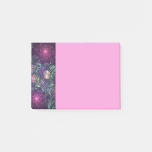 Farbige glitzernde moderne abstrakte Fraktalkunst Post-it Klebezettel (Vorderseite)