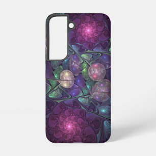 Farbige glitzernde moderne abstrakte Fraktalkunst Samsung Galaxy Hülle