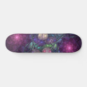 Farbige glitzernde moderne abstrakte Fraktalkunst Skateboard (Horizontal)
