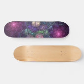 Farbige glitzernde moderne abstrakte Fraktalkunst Skateboard (Horizontal)
