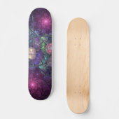 Farbige glitzernde moderne abstrakte Fraktalkunst Skateboard (Vorderseite)