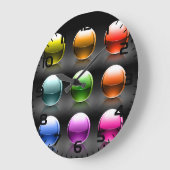 Farbige Glossen-Sphere Icons Abstrakte Balls Große Wanduhr (Winkel)