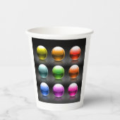 Farbige Glossen-Sphere Icons Abstrakte Balls Pappbecher (Vorderseite)